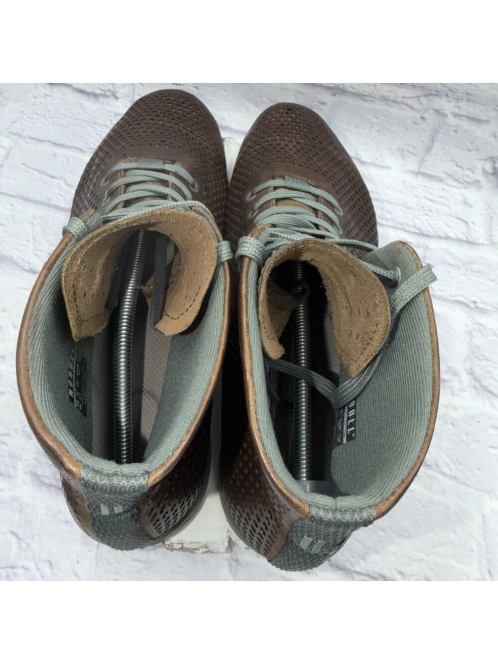 NOBULL High-Top Trainer Coffee Perforated Leather Gray Sole Mens Size 15 Sneaker - Picture 7 of 13